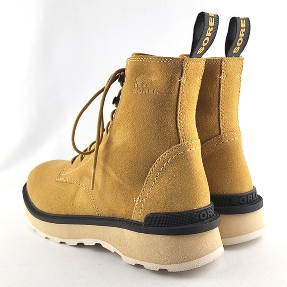 NWT Sorel Women's Lennox Lace STKD Waterproof Leather Boots Geo Yellow 8 - Picture 5 of 15